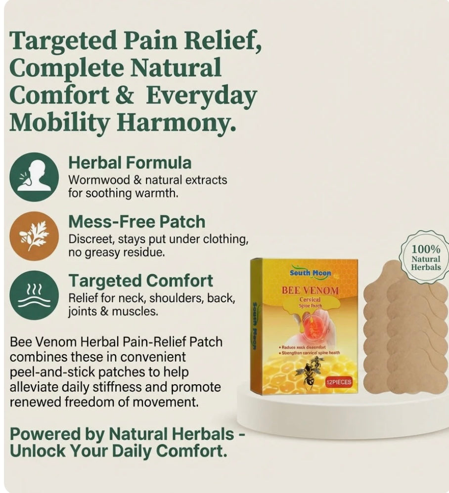 Bee Venom Cervical Spine Relief Patches for Neck & Back