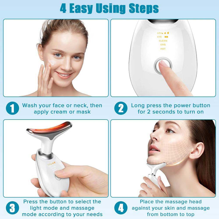 Neck Face Massager Face Sculpting Tool 3 Colour Modes