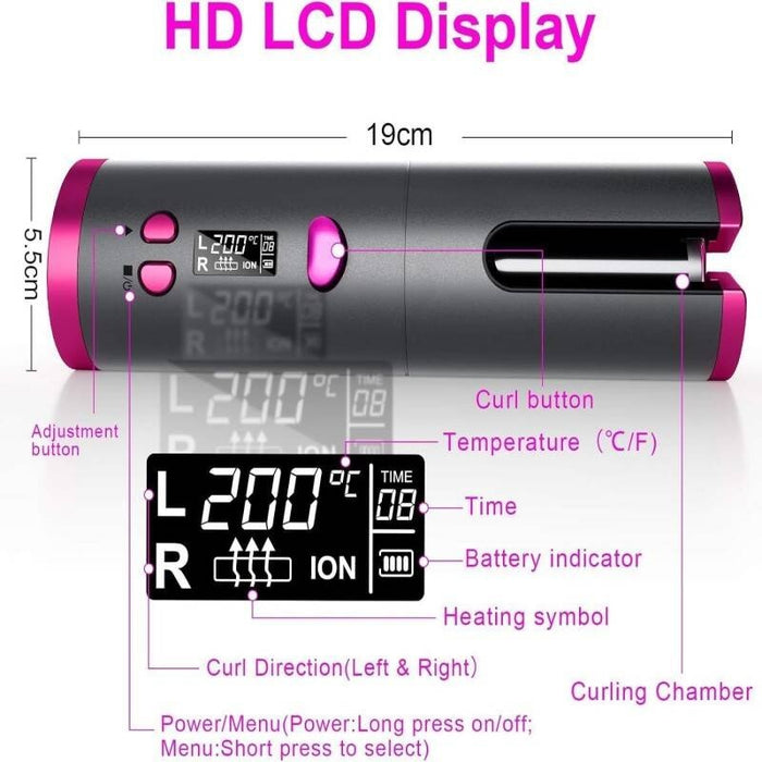 Wireless Automatic Hair Curler And Cordless Hair Curler For Effortless Styling