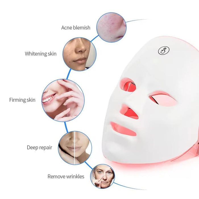 7 Color LED Light Photon Face Mask Neck Rejuvenation